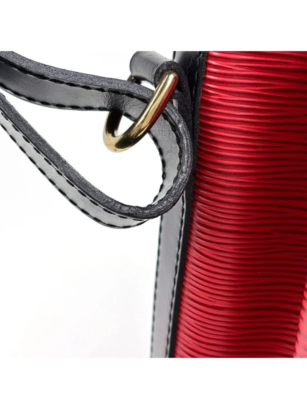 Louis Vuitton Petit Noe Shoulder Bag Drawstring Epi Castilian Red Noir